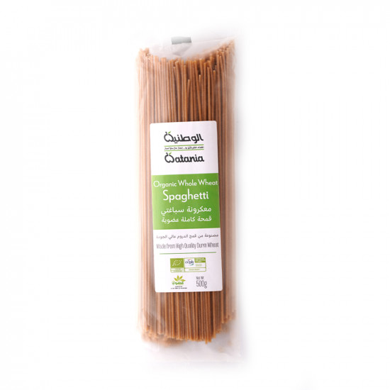 مكرونة سباغتي القمح الكامل العضوية 500جم الوطنية مكرونة سباغتي القمح الكامل العضوية 500جم الوطنية