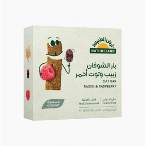 بار الشوفان زبيب وتوت أحمر 120جرام - ارض الطبيعة