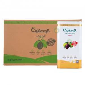 كرتون زيت زيتون عضوي بكر ممتاز عضوي  4 لتر * 4 علب الوطنية 