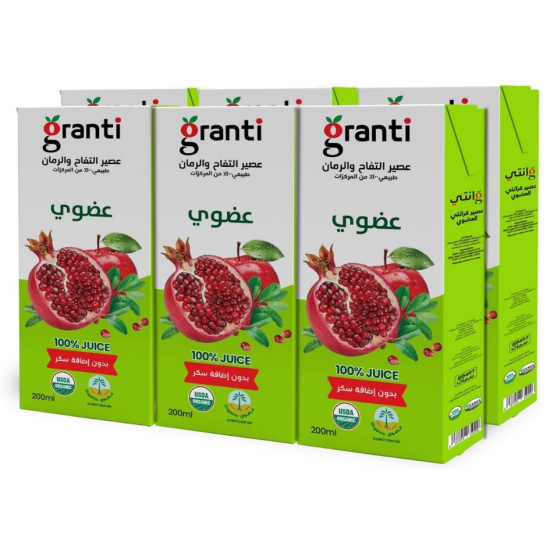 عصير تفاح ورمان عضوي طبيعي 100% 200 مل* 6 قطع اورجنتي عصير تفاح ورمان عضوي طبيعي 100% 200 مل* 6 قطع اورجنتي