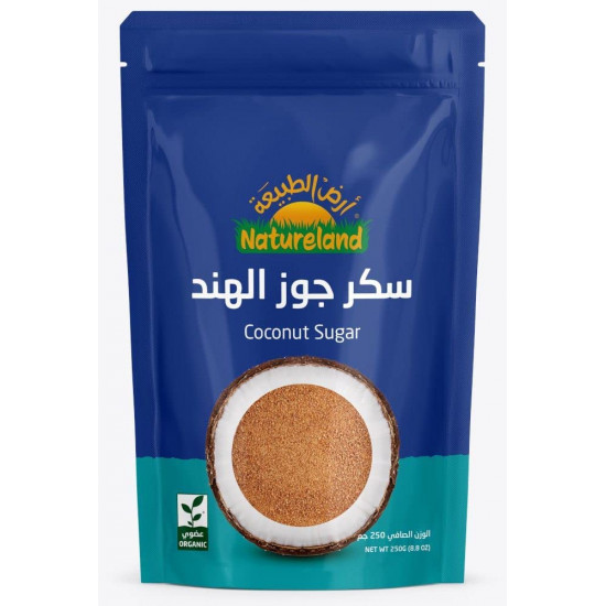 سكر جوز الهند العضوي 250جم ارض الطبيعة سكر جوز الهند العضوي 250جم ارض الطبيعة