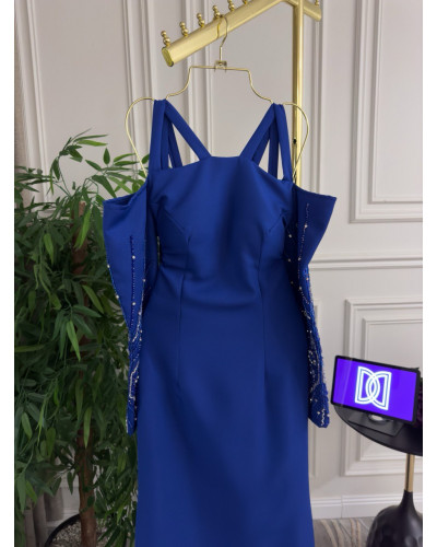 فستان باربي مطرز باللون الأزرق