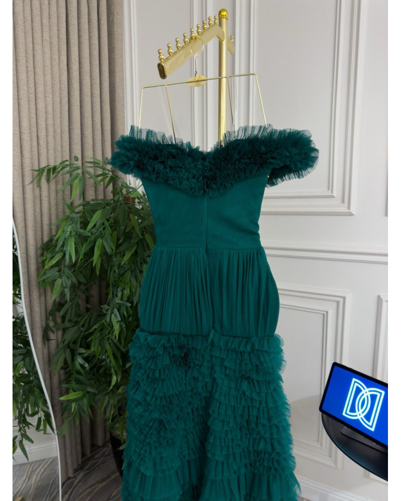 فستان تل كراميش باللون الزيتي