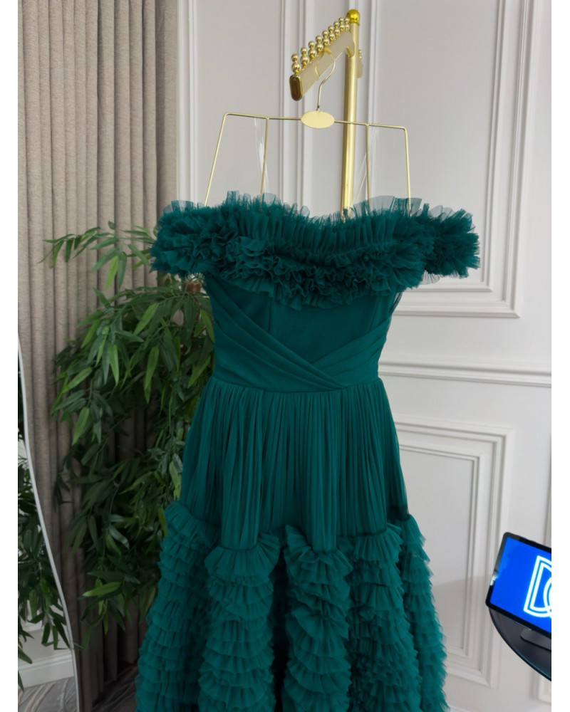 فستان تل كراميش باللون الزيتي