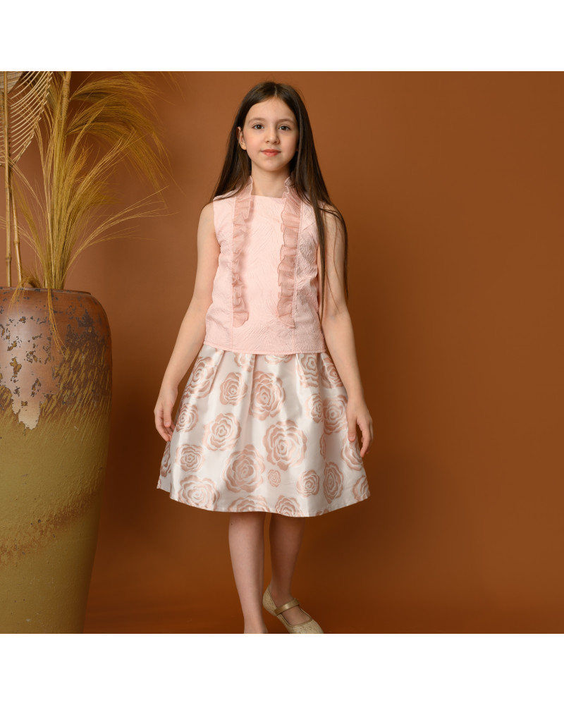 تيور بناتي بنقشة الورود مع تصميم كشكش تيور بناتي بنقشة الورود مع تصميم كشكش