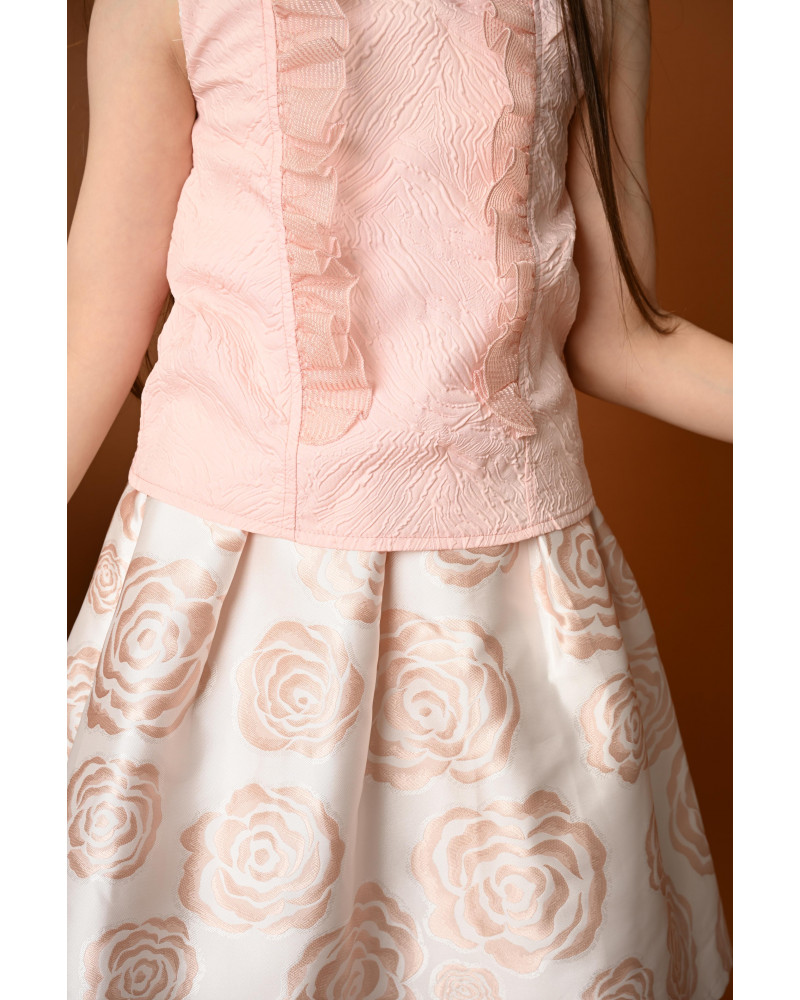 تيور بناتي بنقشة الورود مع تصميم كشكش تيور بناتي بنقشة الورود مع تصميم كشكش