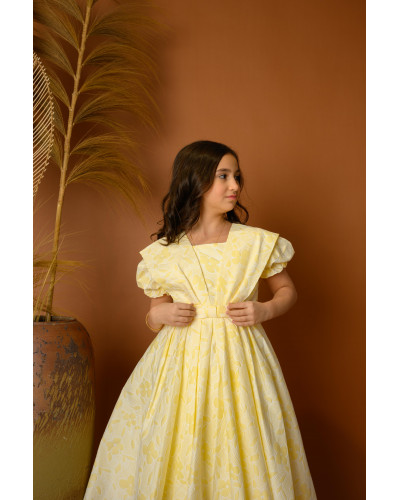 فستان بناتي أنيق بتصميم ناعم مع اكمام منفوشة - 691