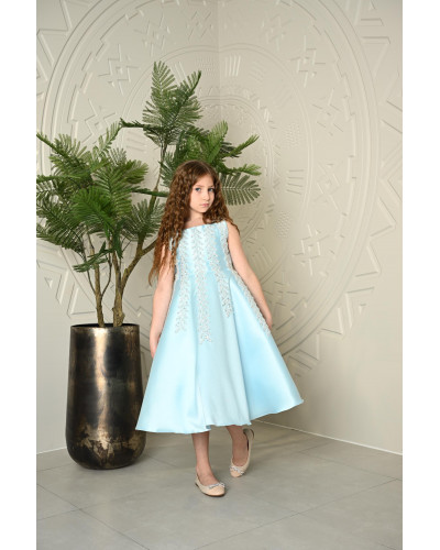 فستان سهرة بناتي 3 الوان فاخر مع تطريز يدوي مميز