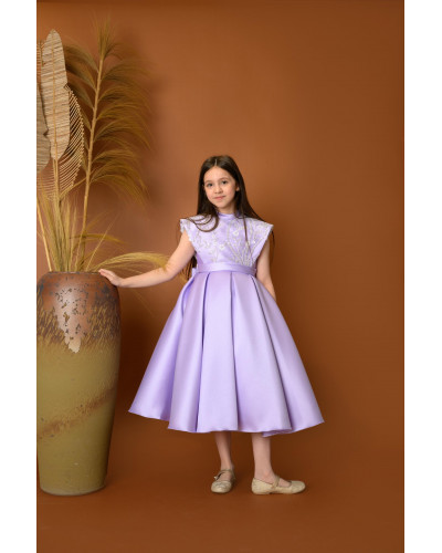 فستان بناتي سهرة 4 الوان بتصميم منفوش وتطريز ناعم - M3604 فستان بناتي سهرة 4 الوان بتصميم منفوش وتطريز ناعم - M3604