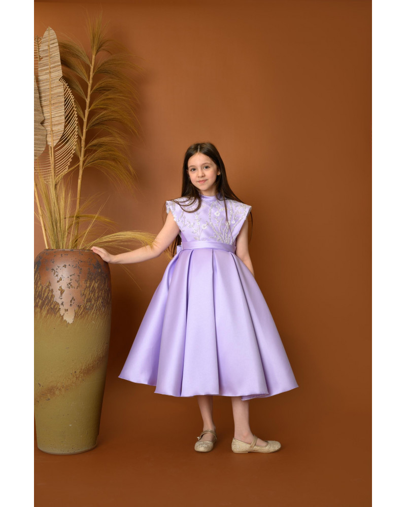 فستان بناتي سهرة 4 الوان بتصميم منفوش وتطريز ناعم - M3604 فستان بناتي سهرة 4 الوان بتصميم منفوش وتطريز ناعم - M3604