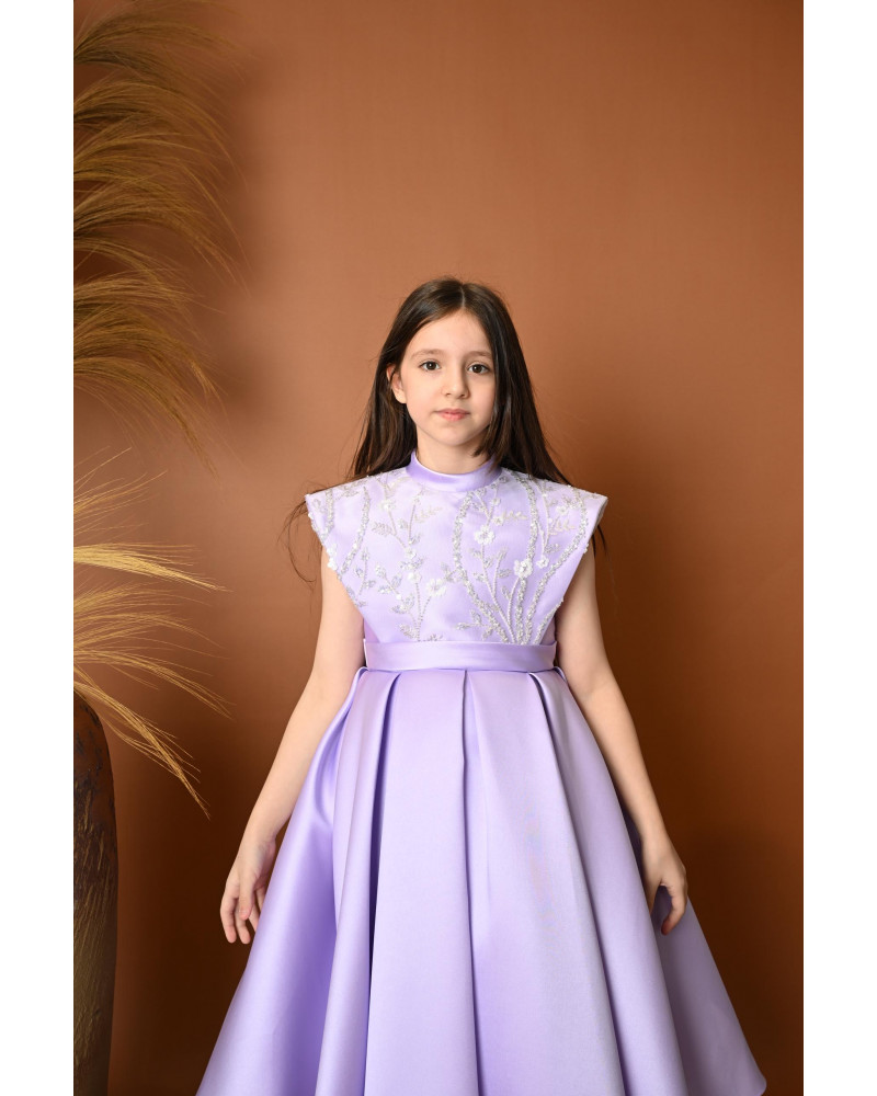 فستان بناتي سهرة 4 الوان بتصميم منفوش وتطريز ناعم - M3604 فستان بناتي سهرة 4 الوان بتصميم منفوش وتطريز ناعم - M3604