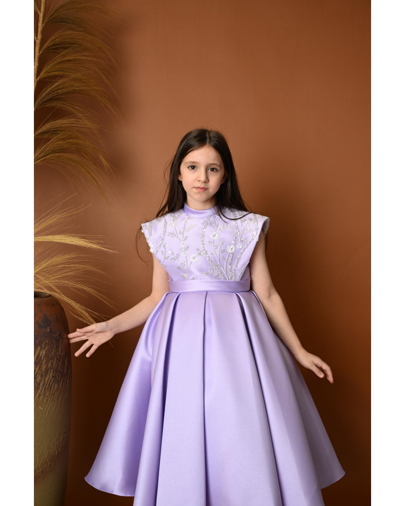 فستان بناتي سهرة 4 الوان بتصميم منفوش وتطريز ناعم - M3604 فستان بناتي سهرة 4 الوان بتصميم منفوش وتطريز ناعم - M3604