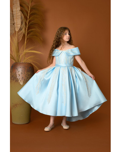 فستان بناتي سهرة 3 الوان بأكتاف مكشوفة بتصميم ملكي فستان بناتي سهرة 3 الوان بأكتاف مكشوفة بتصميم ملكي