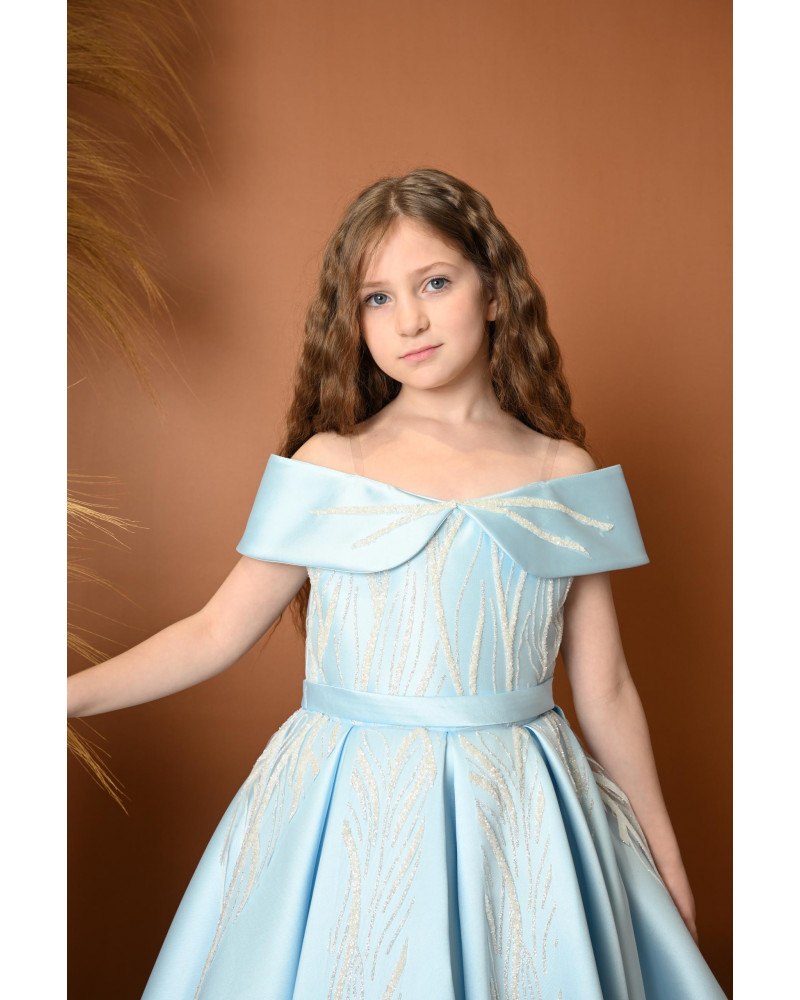 فستان بناتي سهرة 3 الوان بأكتاف مكشوفة بتصميم ملكي فستان بناتي سهرة 3 الوان بأكتاف مكشوفة بتصميم ملكي