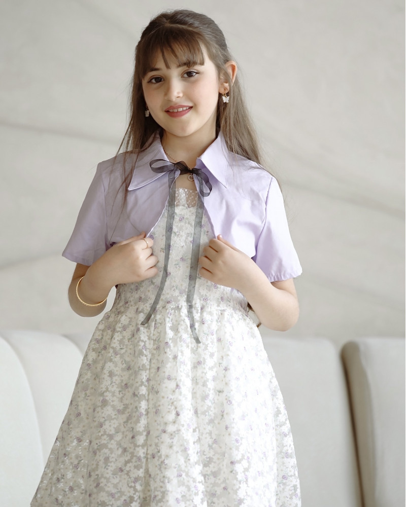 فستان بناتي مشجر وجاكيت - Mk2501008 فستان بناتي مشجر وجاكيت - Mk2501008