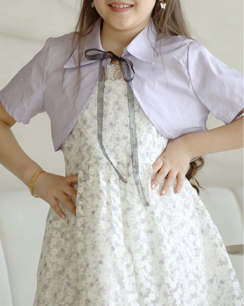 فستان بناتي مشجر وجاكيت - Mk2501008 فستان بناتي مشجر وجاكيت - Mk2501008