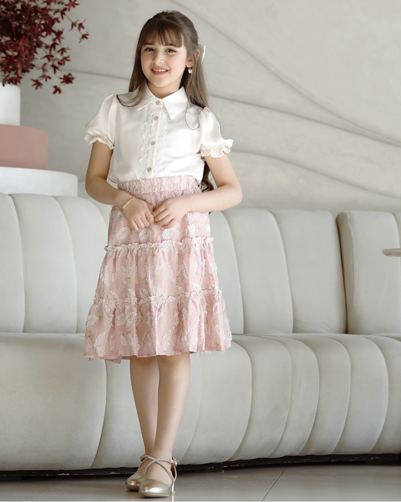 تيور بناتي بتطريز ورق الشجر - Mk2501002 تيور بناتي بتطريز ورق الشجر - Mk2501002