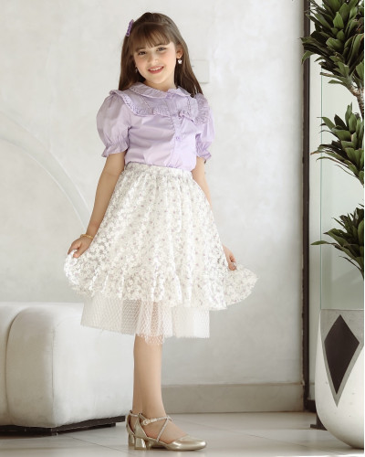 تيور بناتي بتطريز ورود الموف - Mk2501009 تيور بناتي بتطريز ورود الموف - Mk2501009