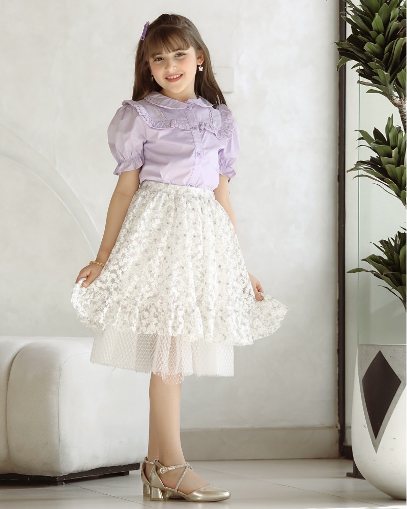 تيور بناتي بتطريز ورود الموف - Mk2501009 تيور بناتي بتطريز ورود الموف - Mk2501009