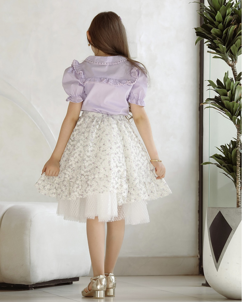 تيور بناتي بتطريز ورود الموف - Mk2501009 تيور بناتي بتطريز ورود الموف - Mk2501009