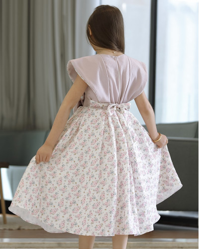 فستان بناتي سبور بفيونكه على الخصر - 902 فستان بناتي سبور بفيونكه على الخصر - 902