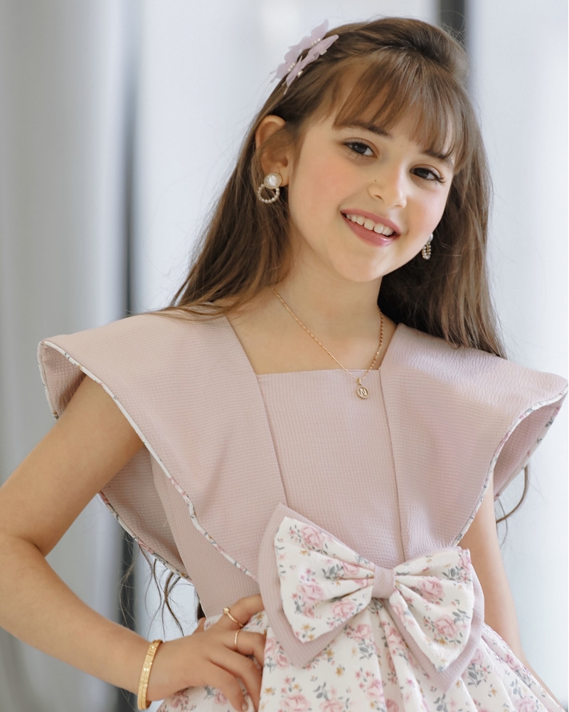 فستان بناتي سبور بفيونكه على الخصر - 902 فستان بناتي سبور بفيونكه على الخصر - 902