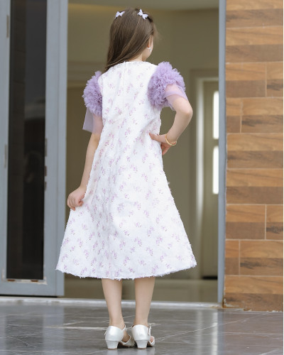 فستان بناتي سبور اكسسوار على الرقبه - 926