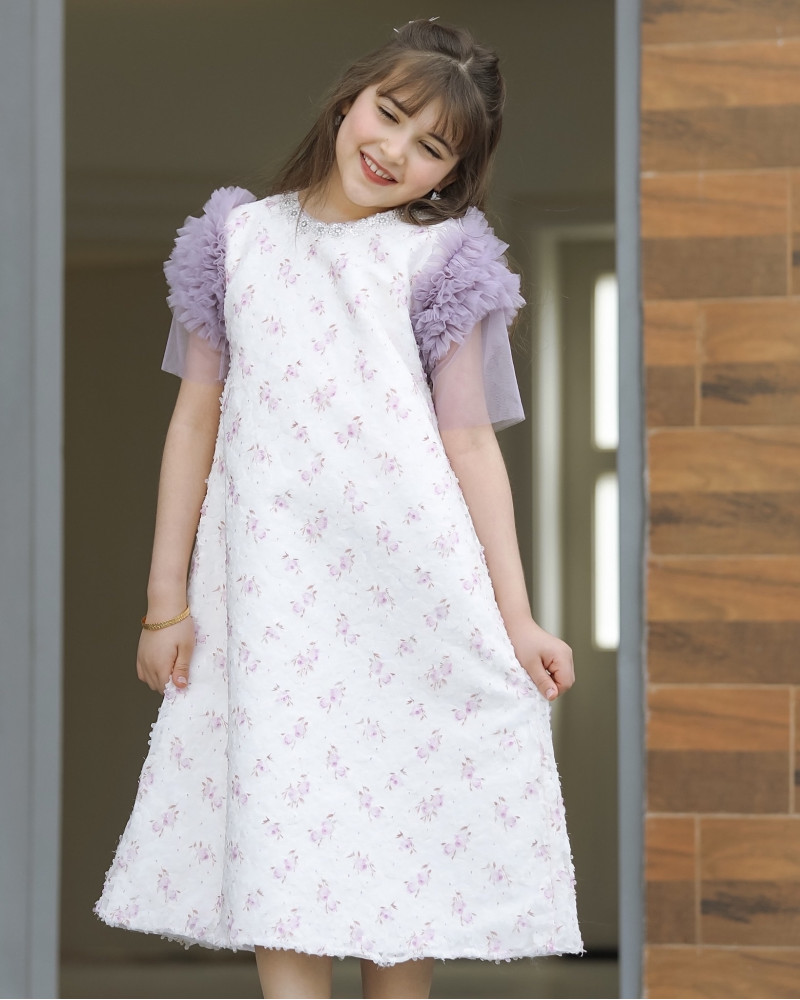 فستان بناتي سبور اكسسوار على الرقبه - 926 فستان بناتي سبور اكسسوار على الرقبه - 926