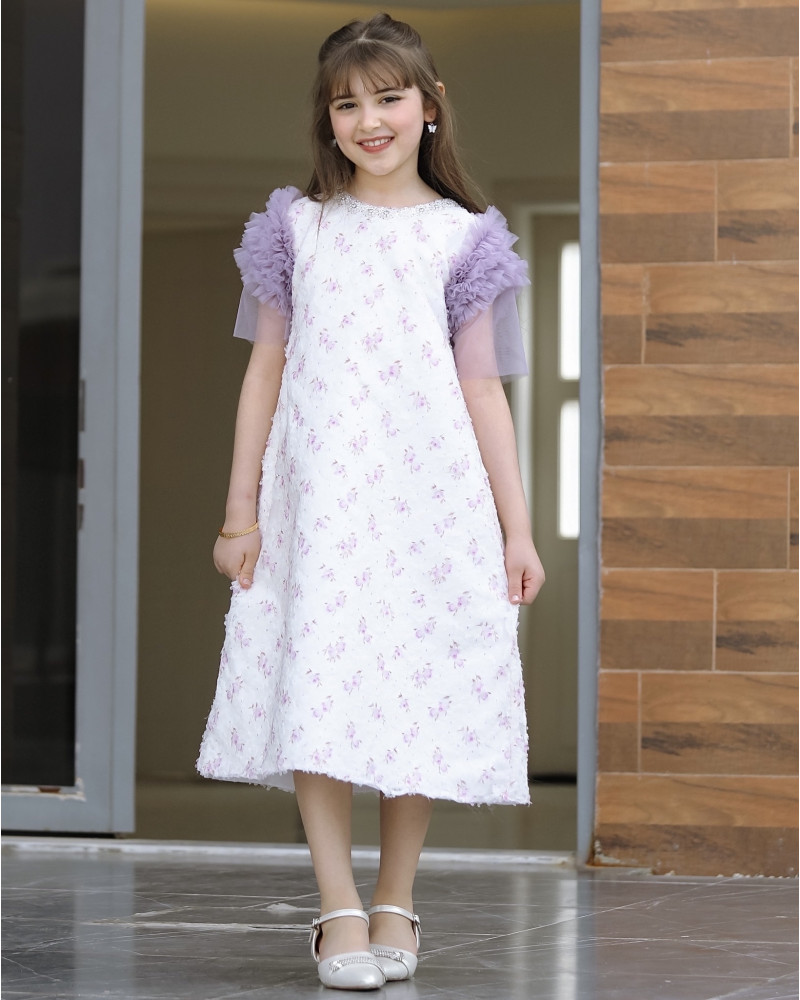 فستان بناتي سبور اكسسوار على الرقبه - 926 فستان بناتي سبور اكسسوار على الرقبه - 926