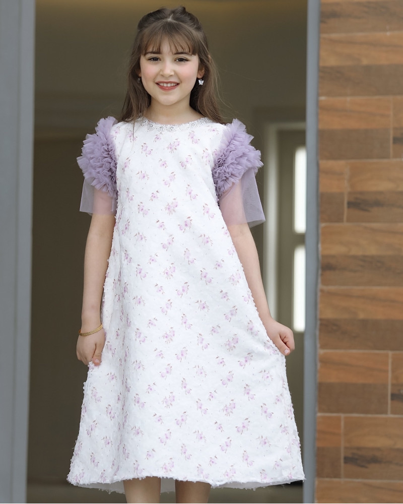 فستان بناتي سبور اكسسوار على الرقبه - 926 فستان بناتي سبور اكسسوار على الرقبه - 926