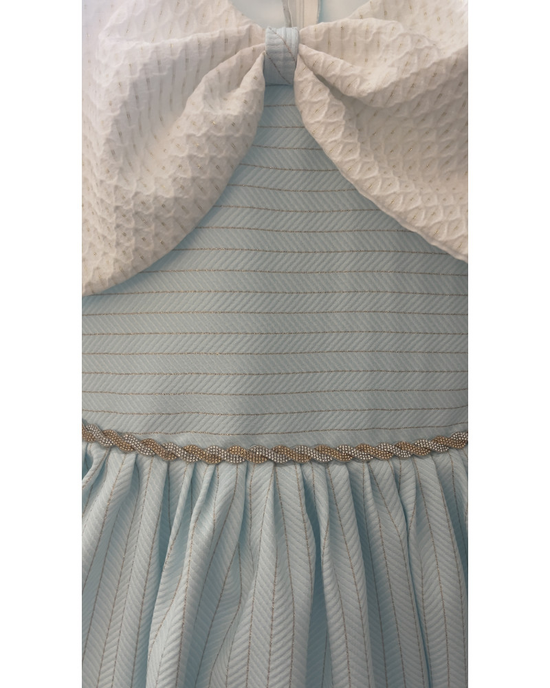 فستان بناتي سماوي دلعه بفيونكه - 928 فستان بناتي سماوي دلعه بفيونكه - 928