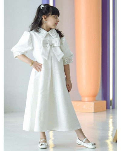 فستان بناتي بتصميم مميز كلفه بالرقبه - 907