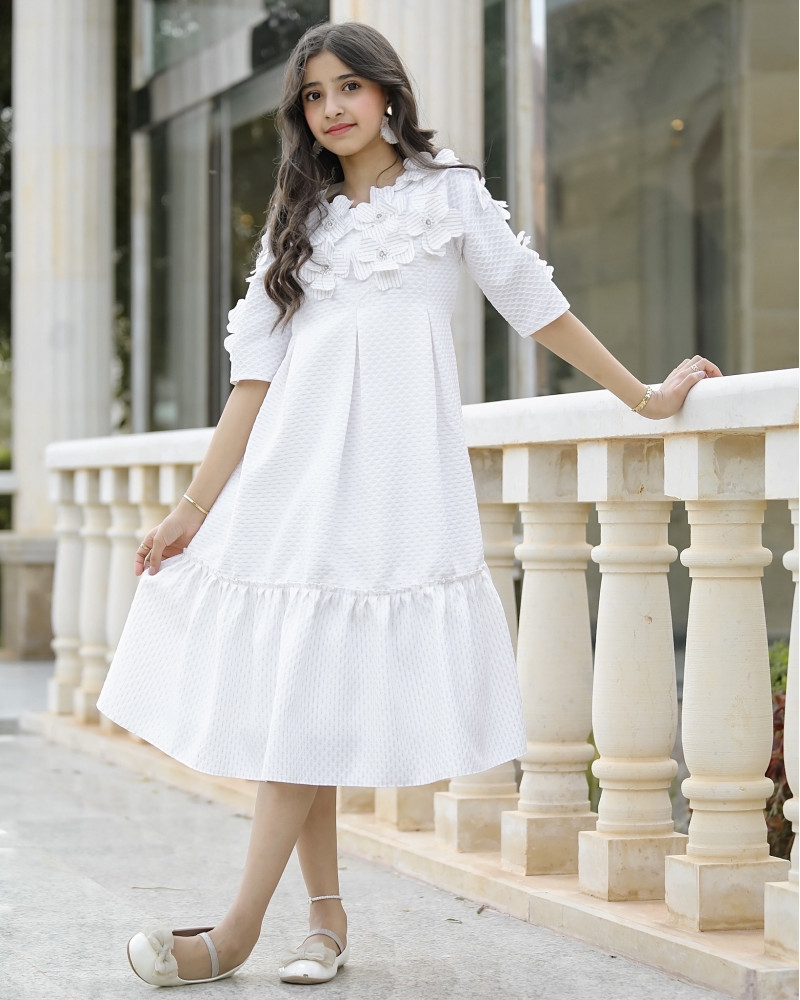 فستان بناتي بتصميم مميز ورود - 936 فستان بناتي بتصميم مميز ورود - 936