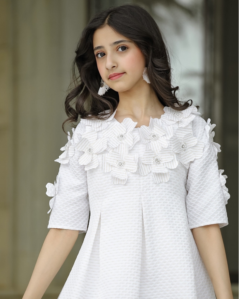 فستان بناتي بتصميم مميز ورود - 936 فستان بناتي بتصميم مميز ورود - 936