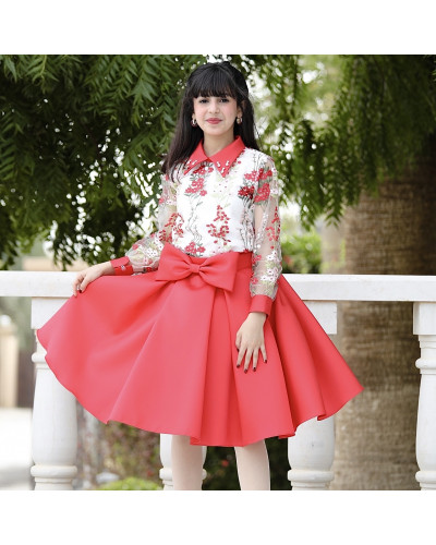 تيور بناتي أحمر مشجر - m3658