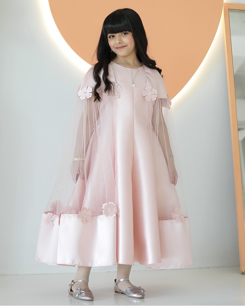 فستان بناتي فراشة لحمي - m3626 فستان بناتي فراشة لحمي - m3626