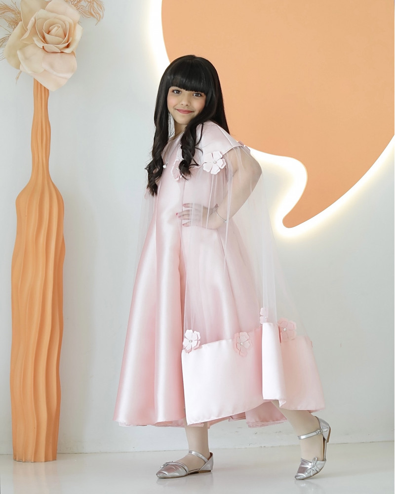 فستان بناتي فراشة لحمي - m3626 فستان بناتي فراشة لحمي - m3626