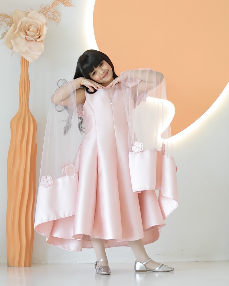 فستان بناتي فراشة لحمي - m3626 فستان بناتي فراشة لحمي - m3626