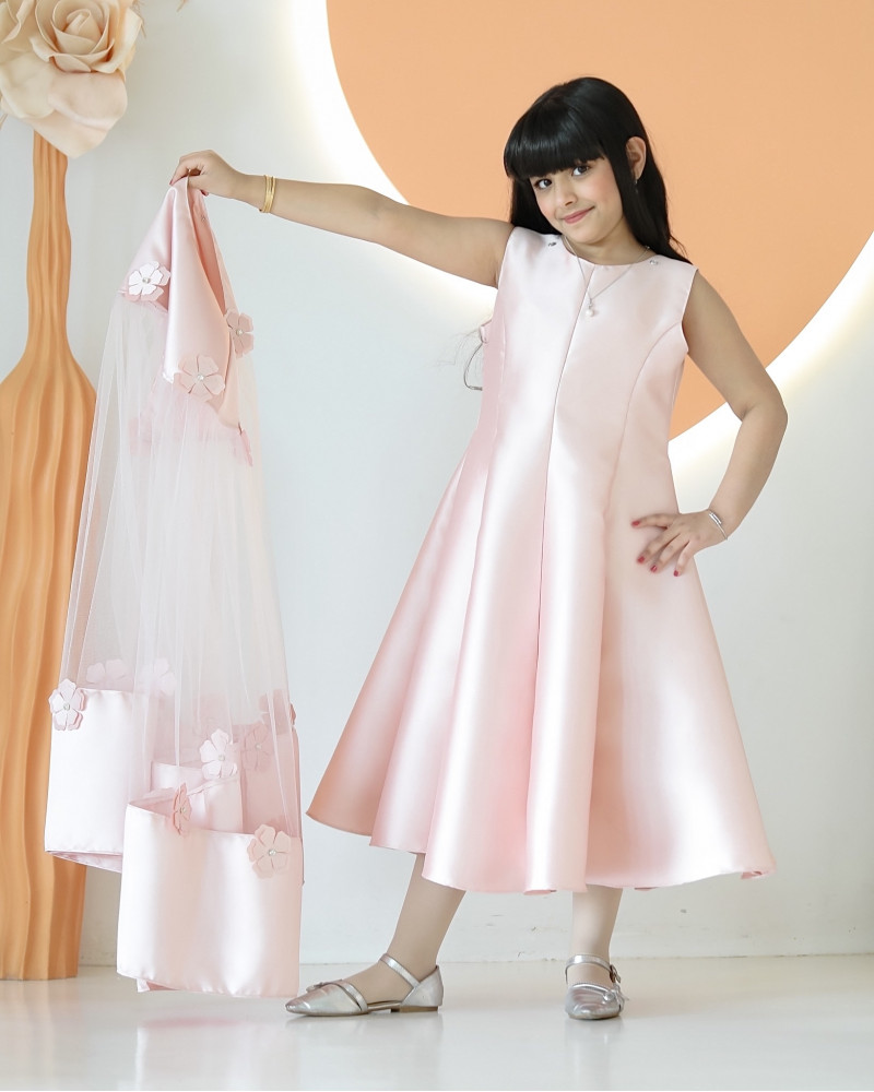 فستان بناتي فراشة لحمي - m3626 فستان بناتي فراشة لحمي - m3626