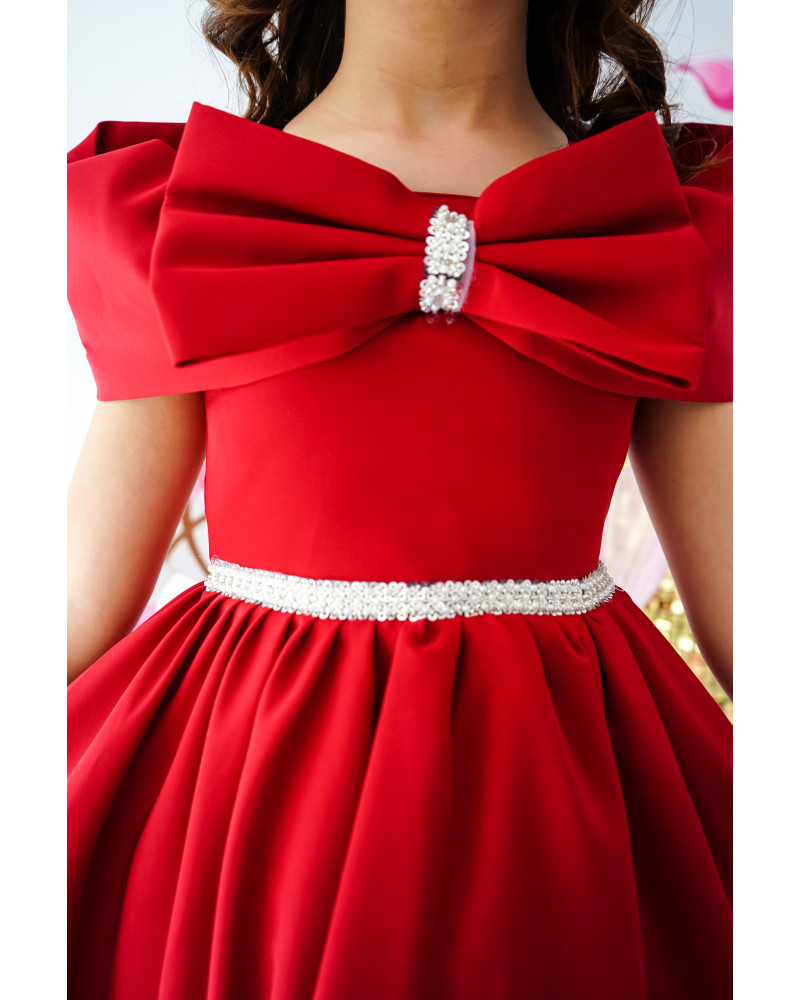 فستان الأميرات الأحمر بأكتاف مكشوفه - 996