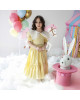 فستان بناتي الأصفر بتصميم أنيق ومفعم بالمرح - 928
