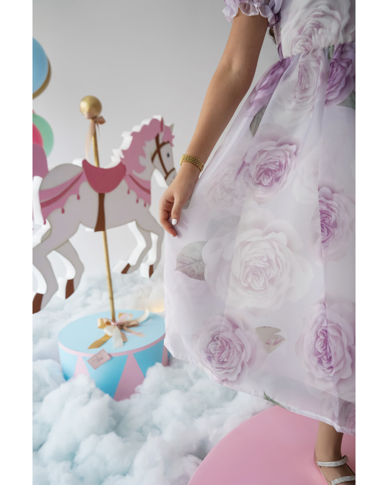 فستان الأميرات أورجانزا مورد قطعة من سحر الخيال - 1020 فستان الأميرات أورجانزا مورد قطعة من سحر الخيال - 1020