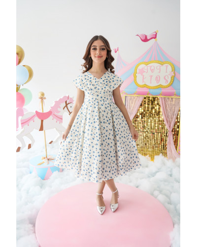 فستان بناتي مورد نسمة من حقل زهور - 1014 فستان بناتي مورد نسمة من حقل زهور - 1014