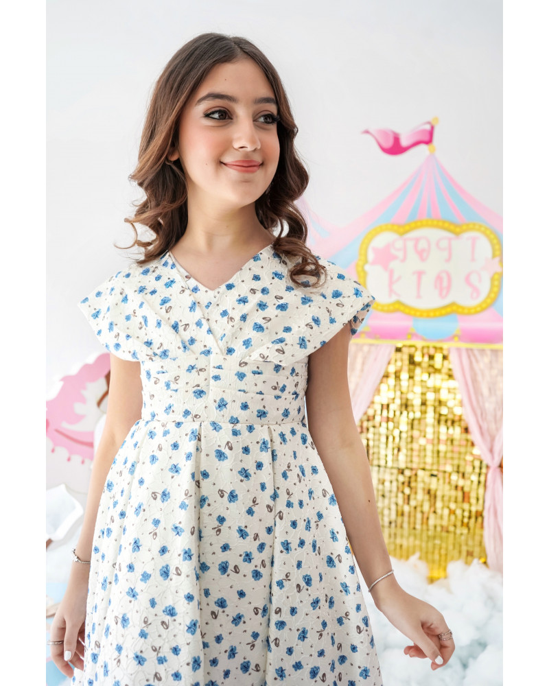 فستان بناتي مورد نسمة من حقل زهور - 1014 فستان بناتي مورد نسمة من حقل زهور - 1014