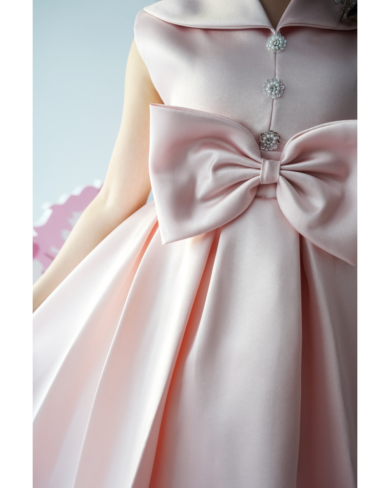 فستان بناتي وردي بفيونكة كبيرة حيث تتحقق الحكايات - M3725 فستان بناتي وردي بفيونكة كبيرة حيث تتحقق الحكايات - M3725