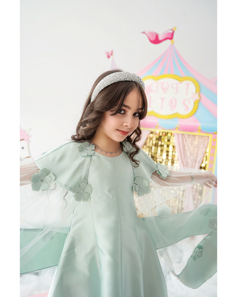 فستان بناتي فراشة تفاحي - m3626 فستان بناتي فراشة تفاحي - m3626