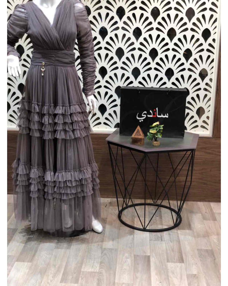 فستان تل ناعم بالكم 