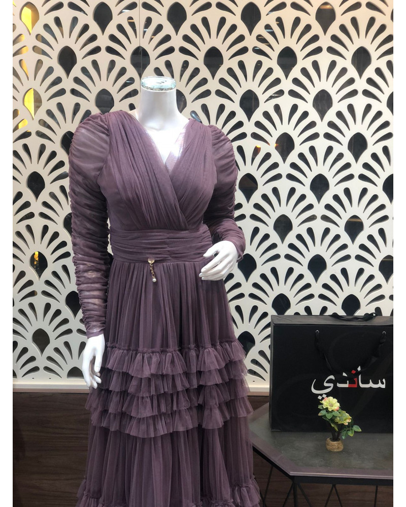 فستان تل ناعم بالكم 