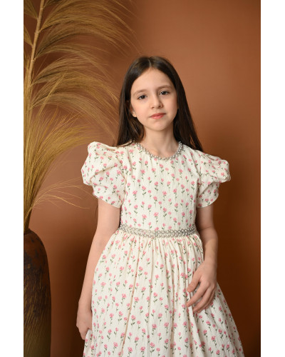 فستان بناتي بطبعة الورود - 682
