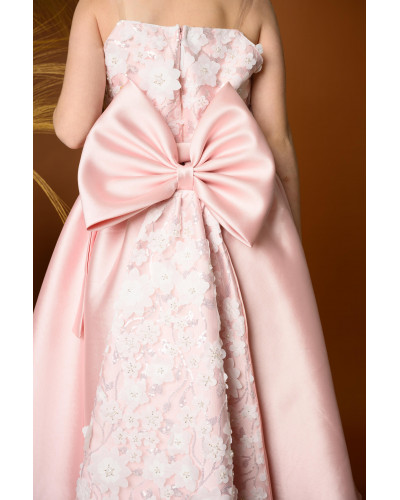 فستان سهرة بناتي مع ذيل طويل بتصميم فاخر - 800 فستان سهرة بناتي مع ذيل طويل بتصميم فاخر - 800